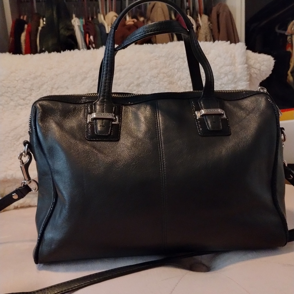 Coach soft black Leather satchel purse